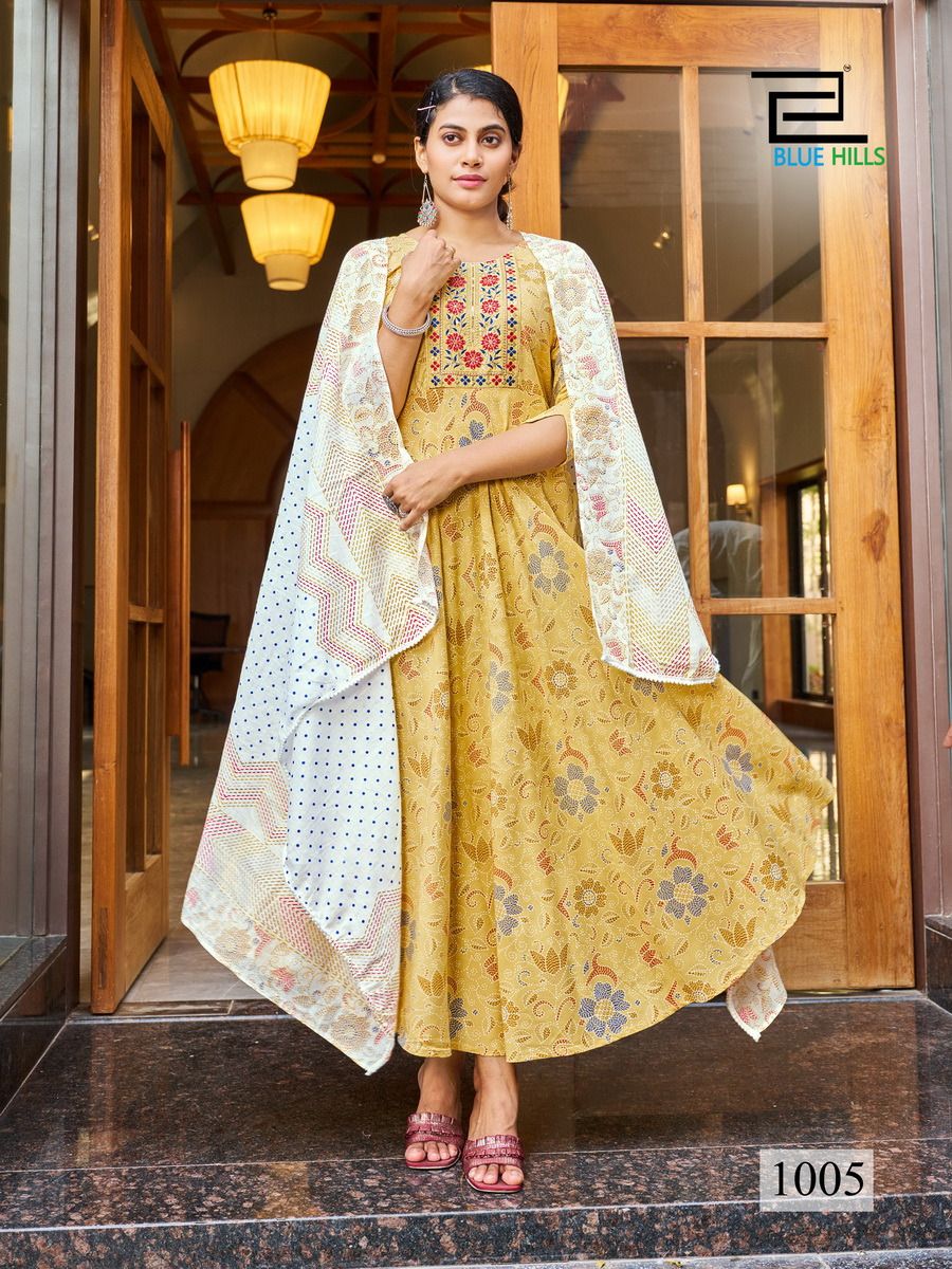 Kohinoor By Blue Hills Rayon Printed Kurti With Dupatta Catalog